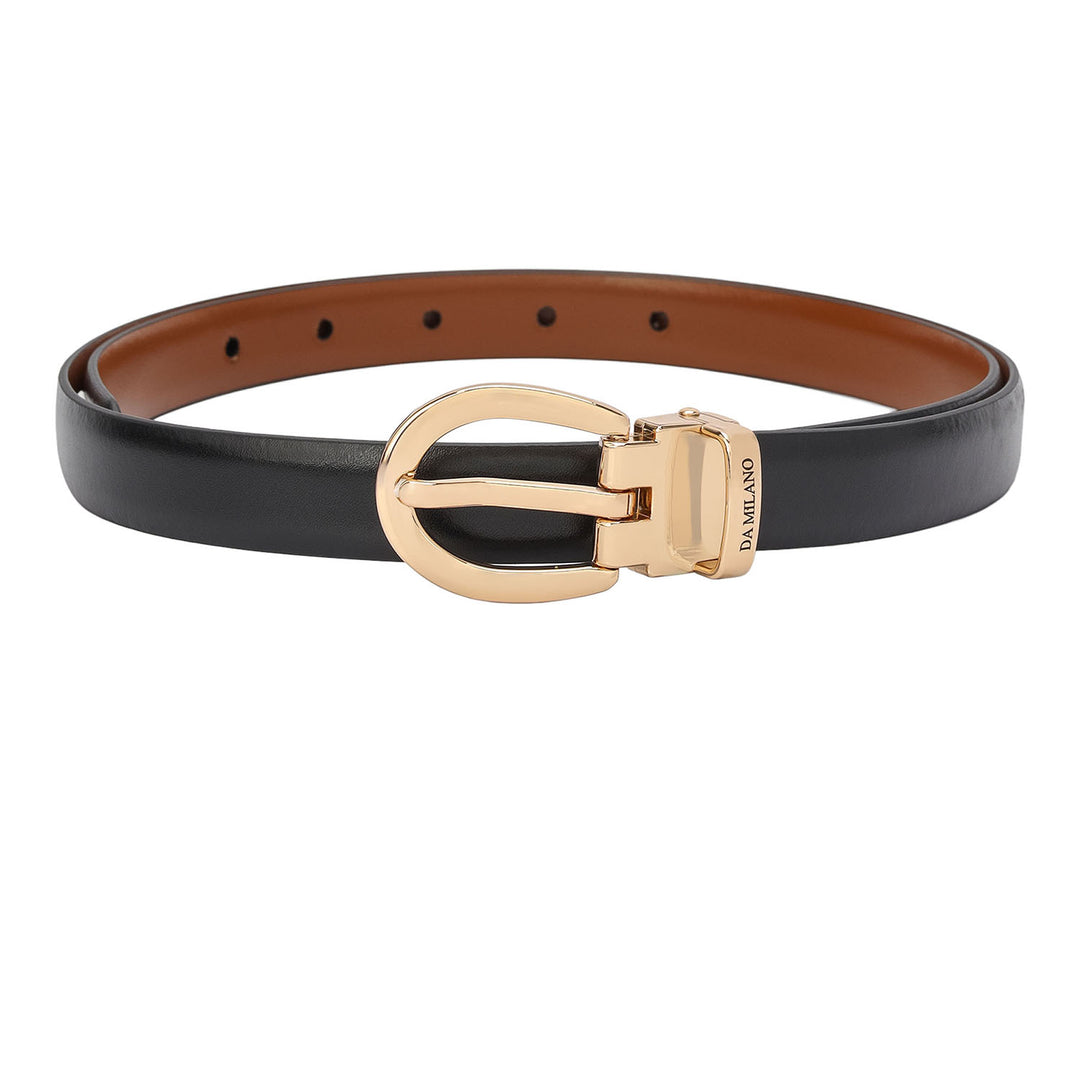 Formal Plain Leather Ladies Belt-Black