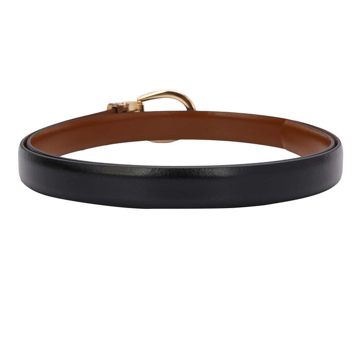 Formal Plain Leather Ladies Belt-Black