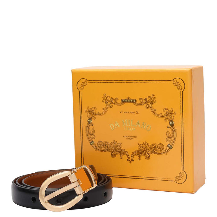Formal Plain Leather Ladies Belt-Black