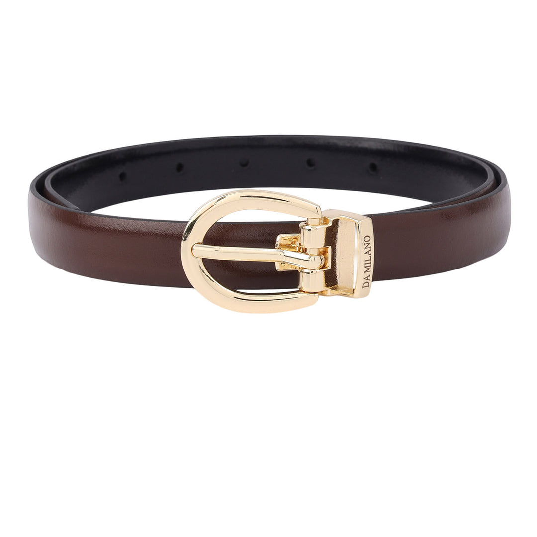 Casual Plain Leather Ladies Belt - Brown & Black