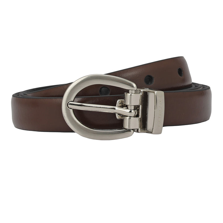 Formal Plain Leather Ladies Belt - Brown & Black