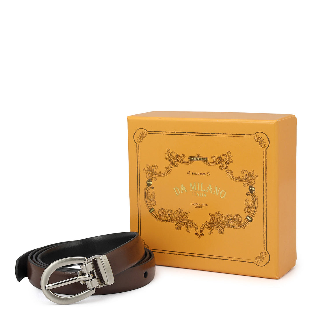 Formal Plain Leather Ladies Belt - Brown & Black