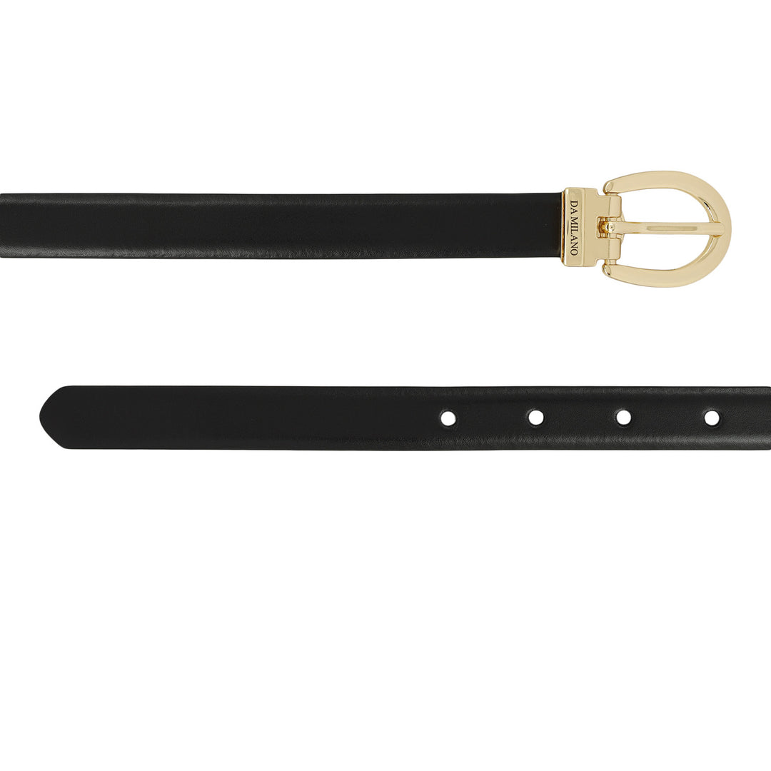 Formal Plain Leather Ladies Belt - Black & Cognac