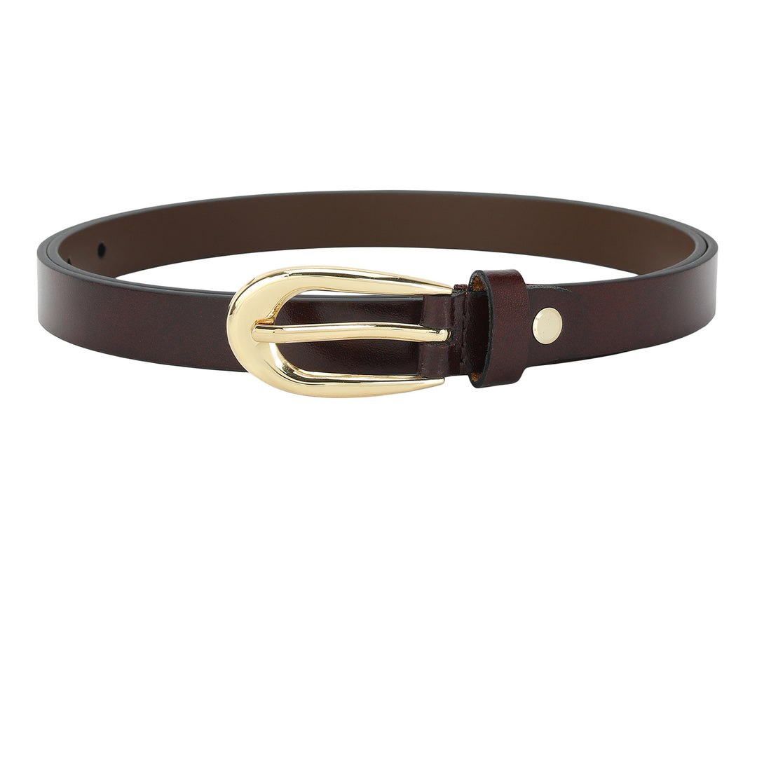 Formal Plain Leather Ladies Belt - Cherry