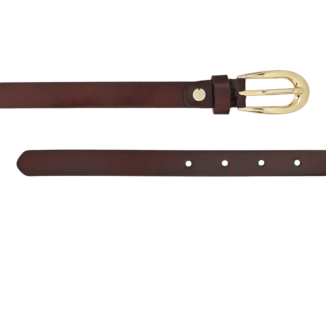 Formal Plain Leather Ladies Belt - Cherry