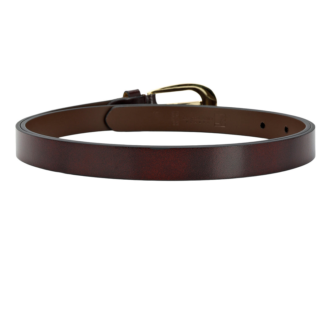 Formal Plain Leather Ladies Belt - Cherry