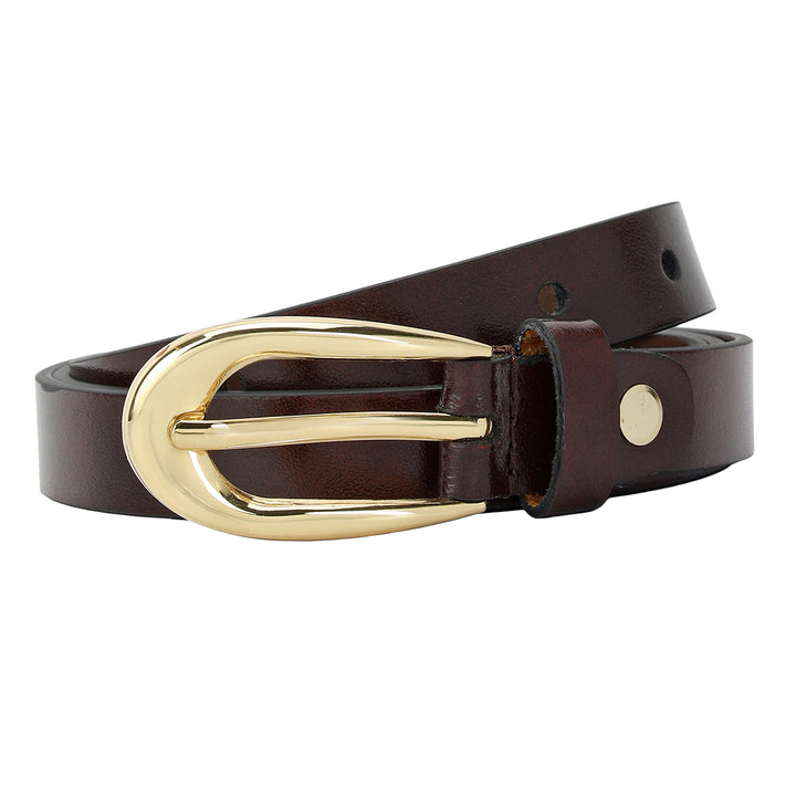 Formal Plain Leather Ladies Belt - Cherry