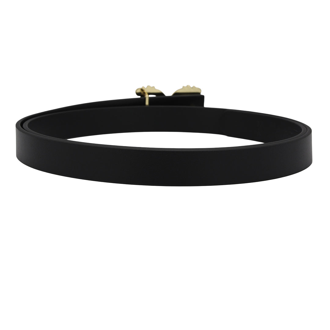 Casual Plain Leather Ladies Belt - Black