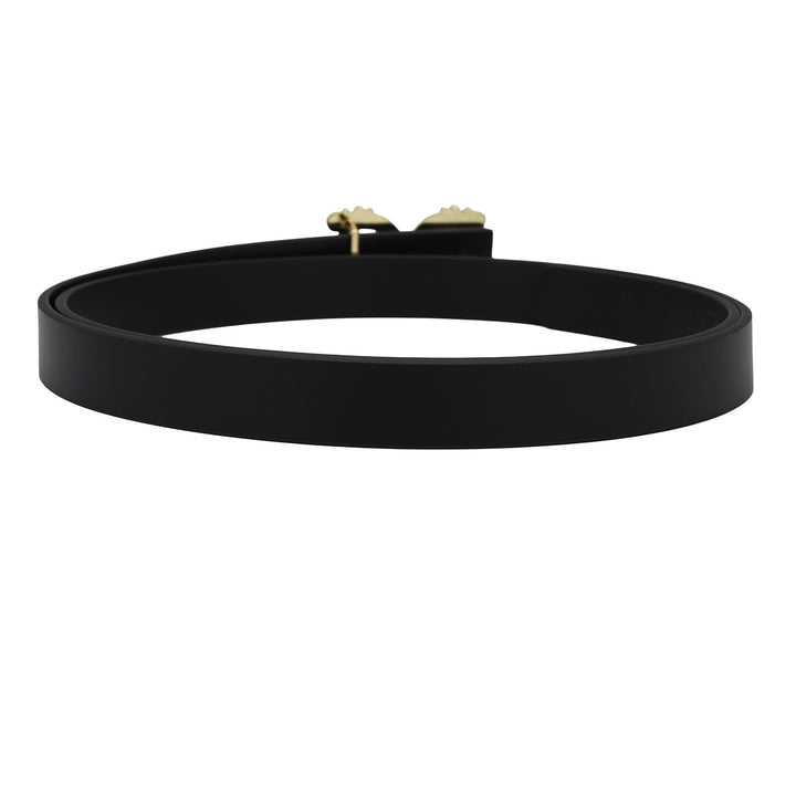 Casual Plain Leather Ladies Belt - Black
