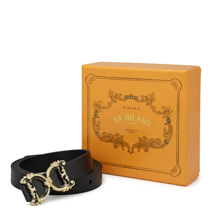 Casual Plain Leather Ladies Belt - Black