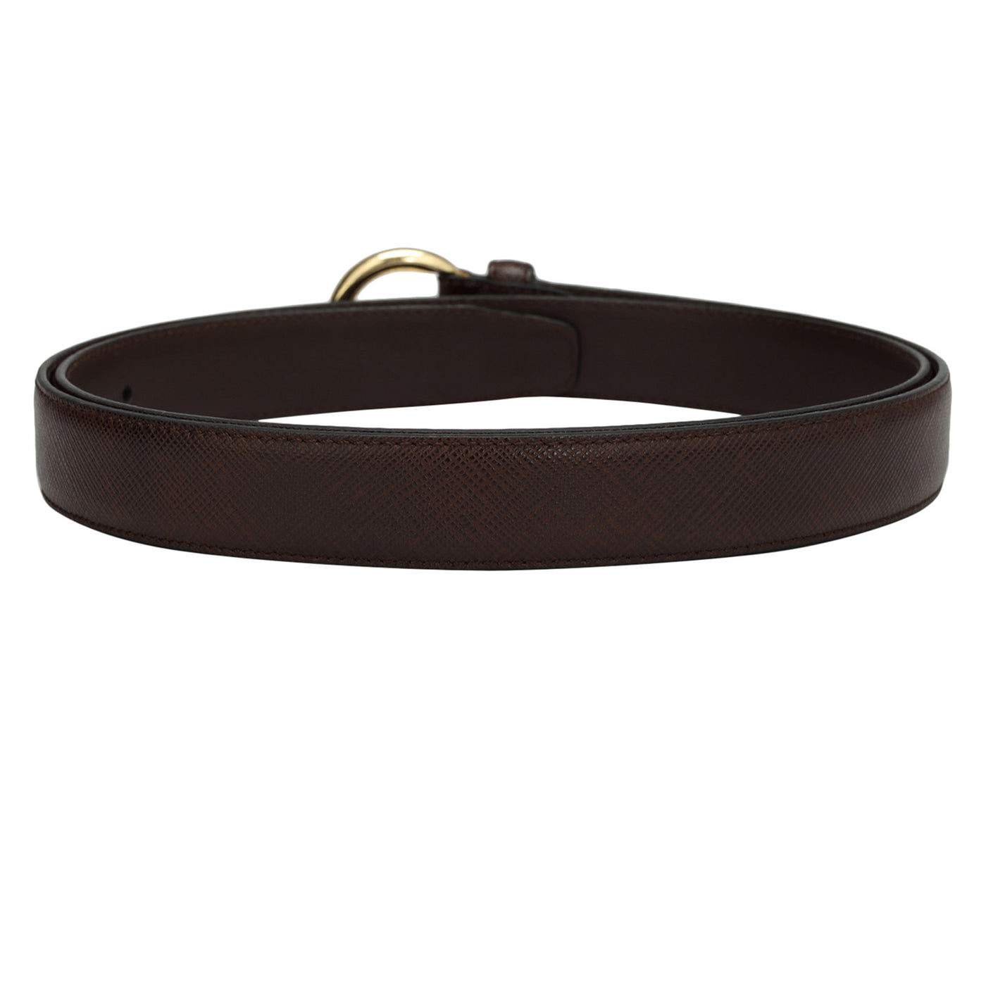 Formal Saffiano Leather Ladies Belt - Brown