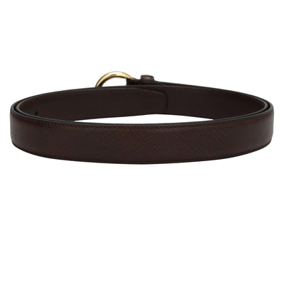 Formal Saffiano Leather Ladies Belt - Brown