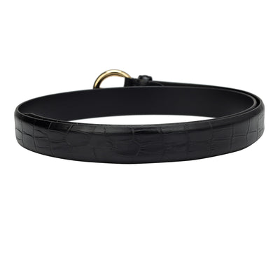 Formal Croco Leather Ladies Belt - Black