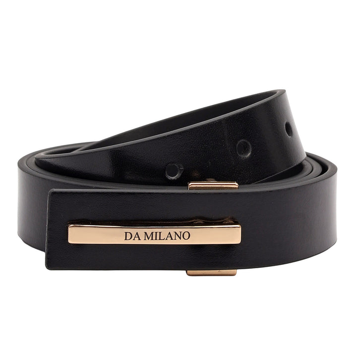 Formal Plain Leather Ladies Belt-Black
