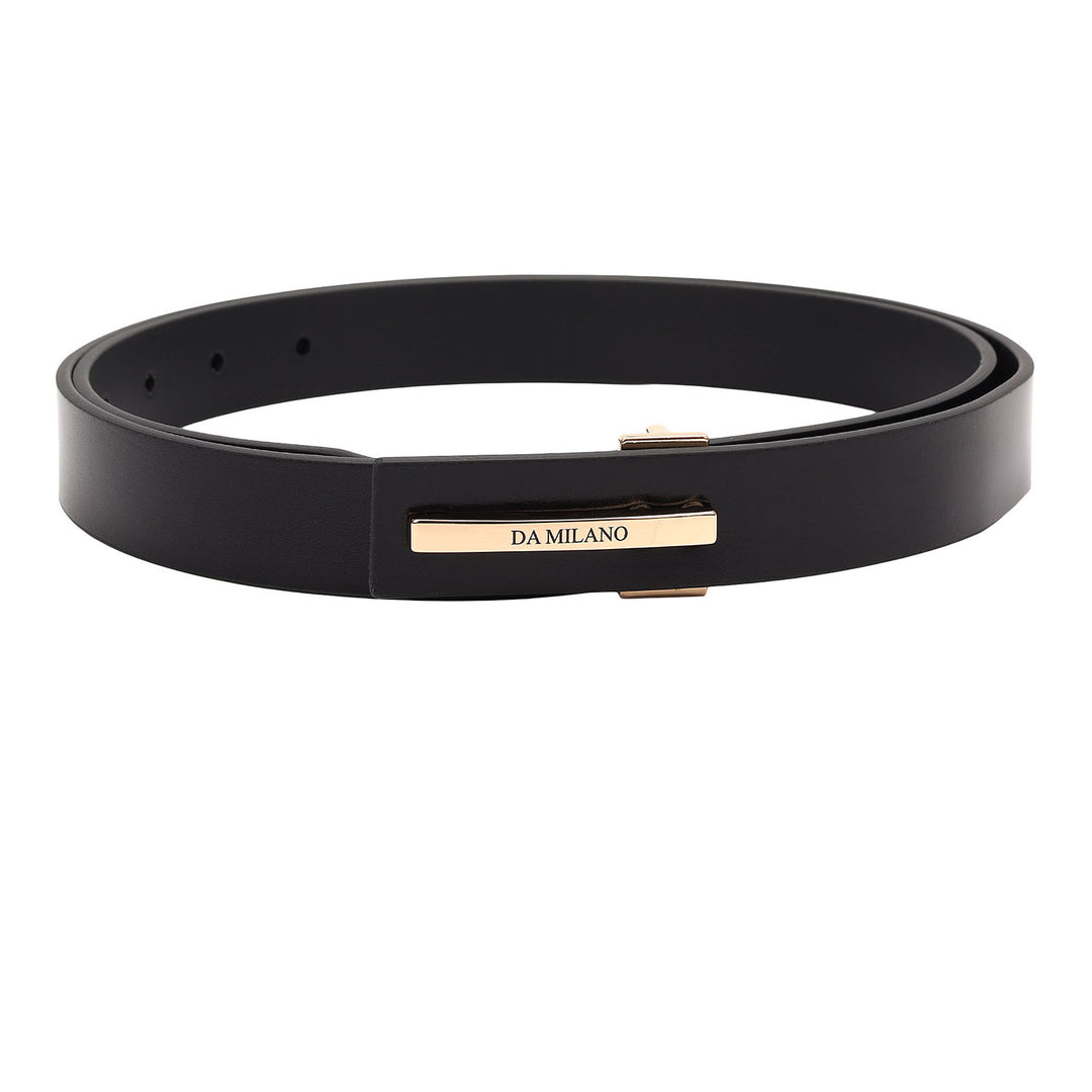 Formal Plain Leather Ladies Belt-Black