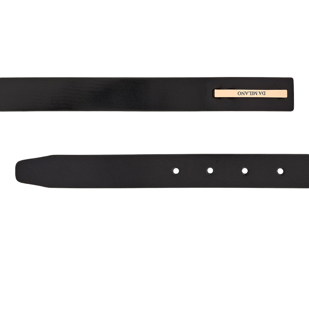 Formal Plain Leather Ladies Belt-Black
