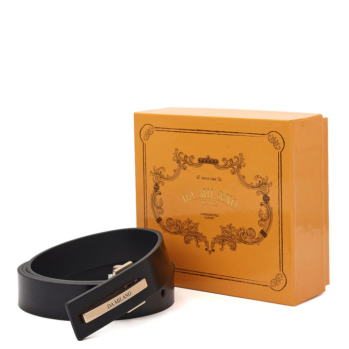 Formal Plain Leather Ladies Belt-Black