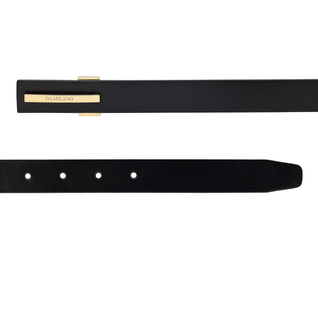 Formal Plain Leather Ladies Belt - Black