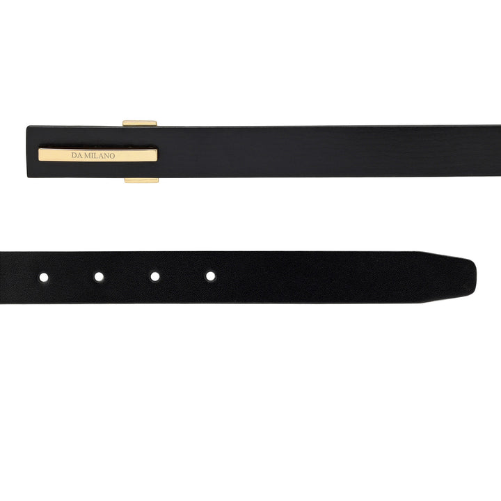Formal Plain Leather Ladies Belt - Black