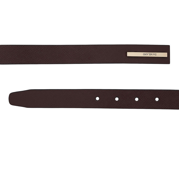 Formal Saffiano Leather Ladies Belt - Brown