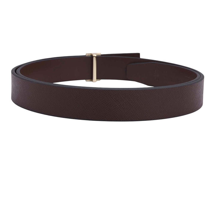 Formal Saffiano Leather Ladies Belt - Brown
