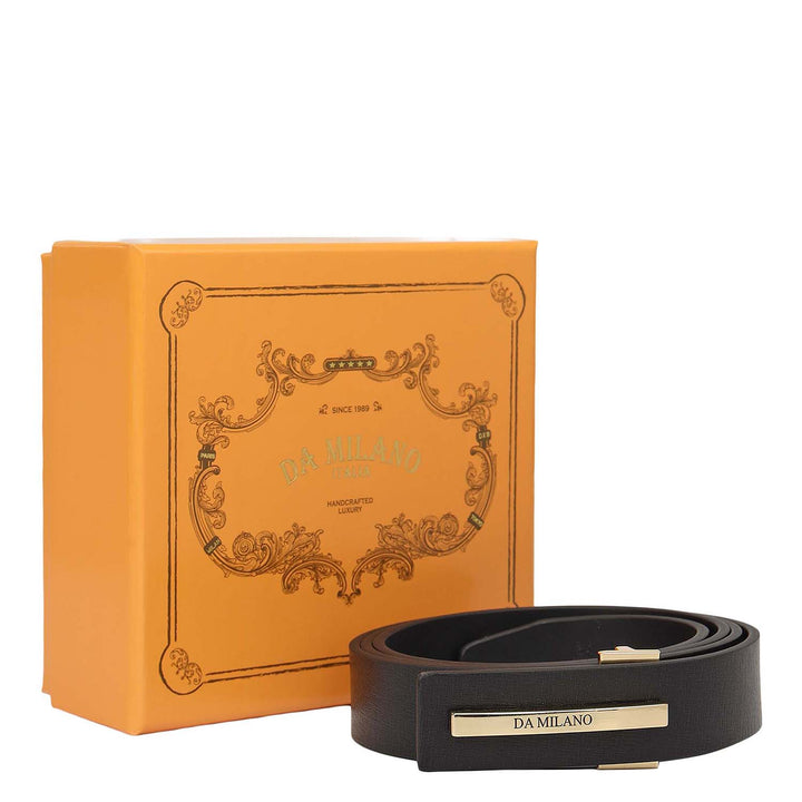 Formal Aztec Leather Ladies Belt - Black