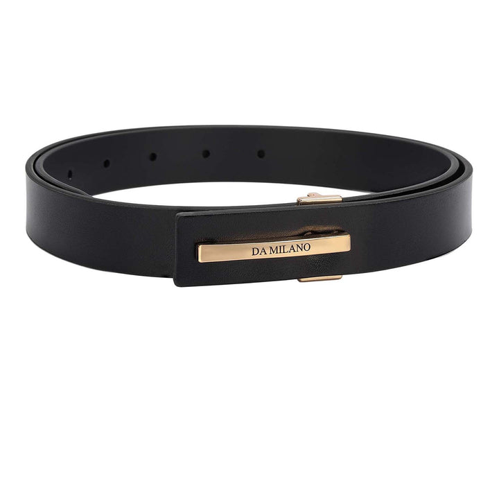 Formal Plain Leather Ladies Belt - Black