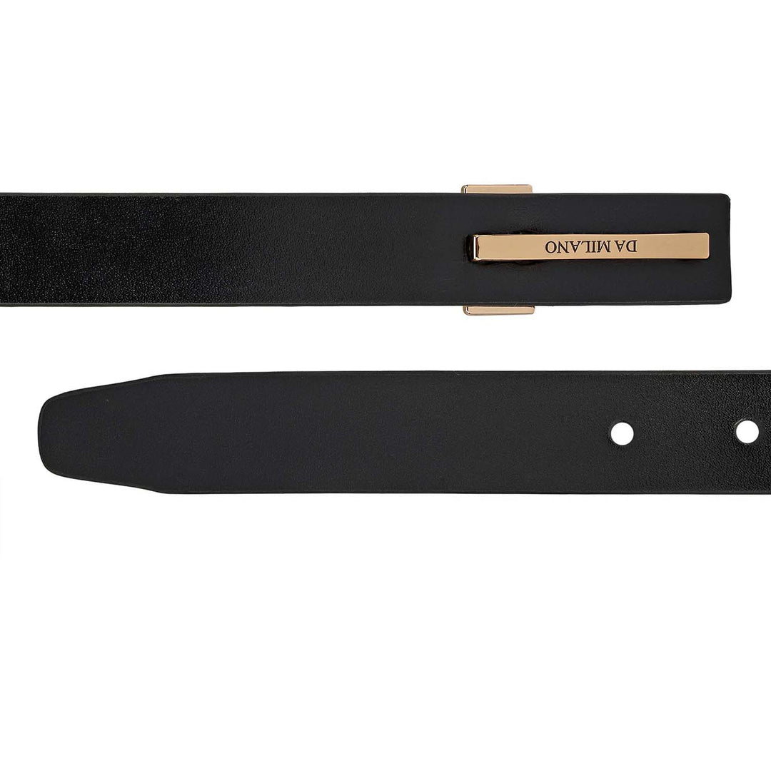 Formal Plain Leather Ladies Belt - Black