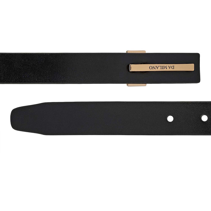 Formal Plain Leather Ladies Belt - Black