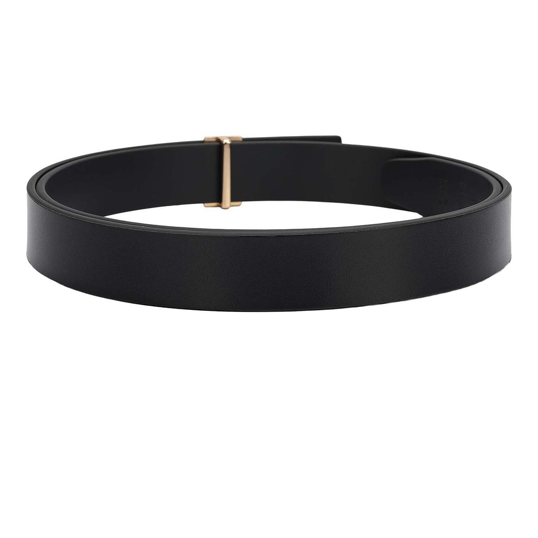 Formal Plain Leather Ladies Belt - Black