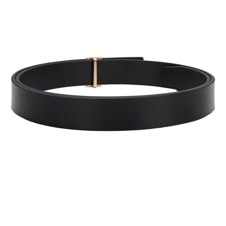 Formal Plain Leather Ladies Belt - Black