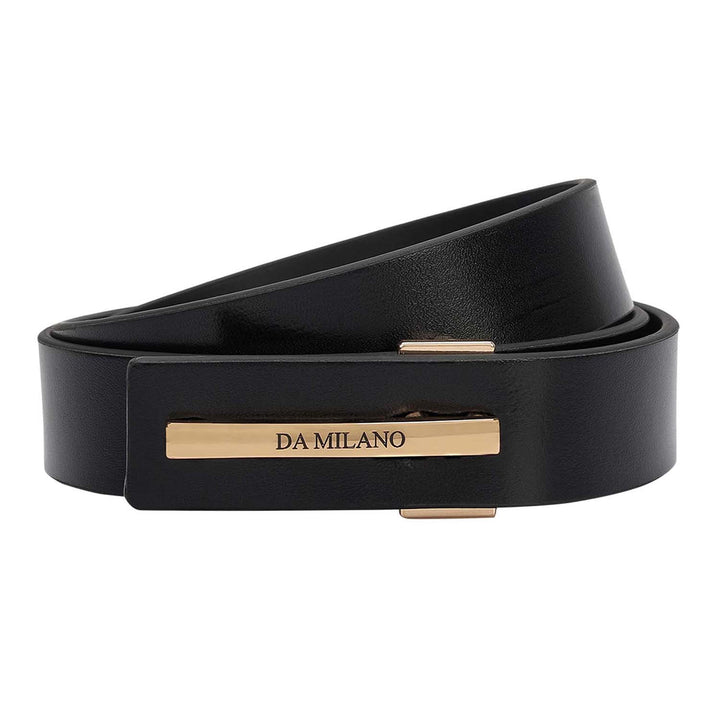 Formal Plain Leather Ladies Belt - Black