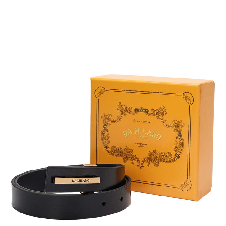 Formal Plain Leather Ladies Belt - Black