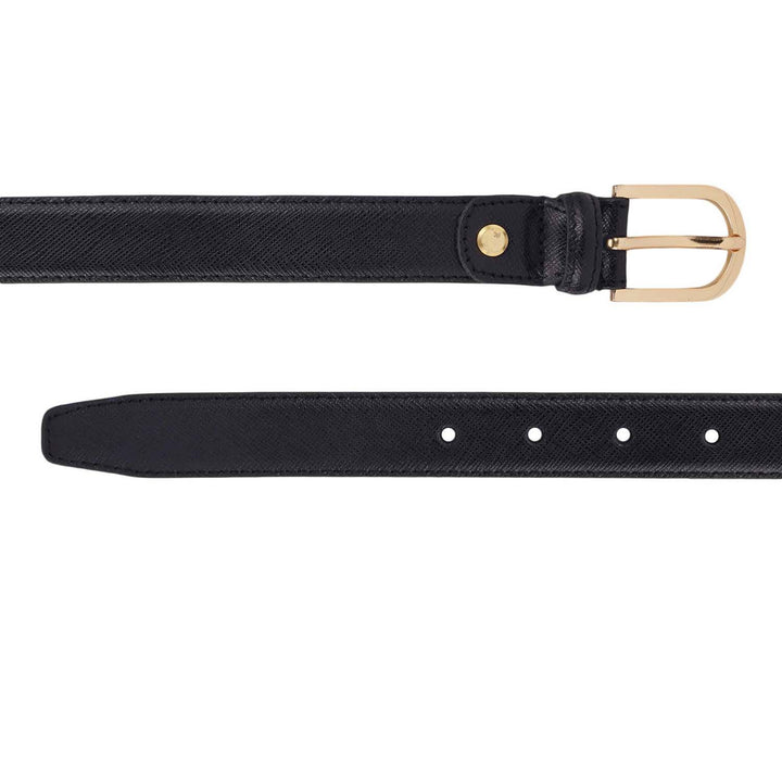 Formal Plain Leather Ladies Belt - Black