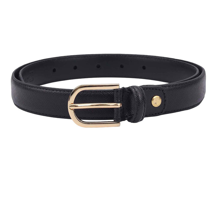Formal Plain Leather Ladies Belt - Black