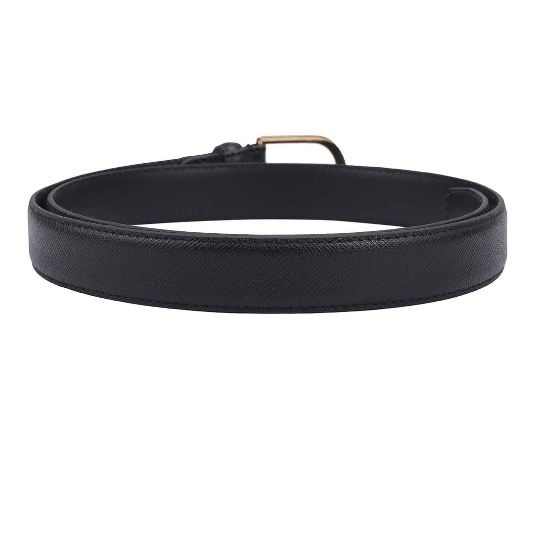 Formal Plain Leather Ladies Belt - Black