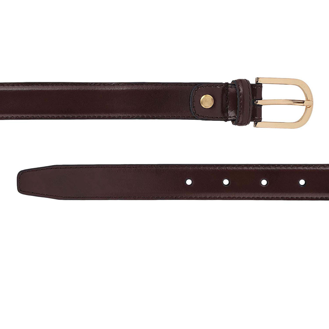 Casual Plain Leather Ladies Belt - Brown