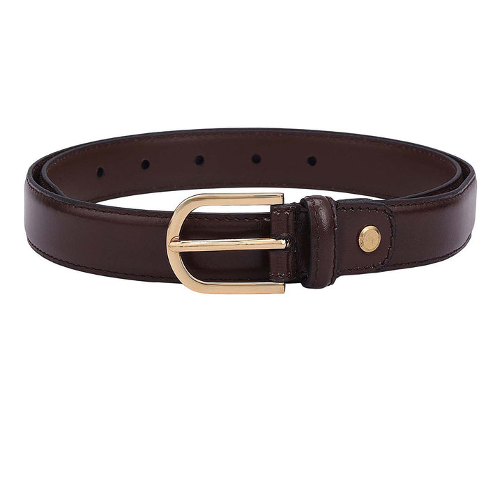 Formal Plain Leather Ladies Belt - Brown