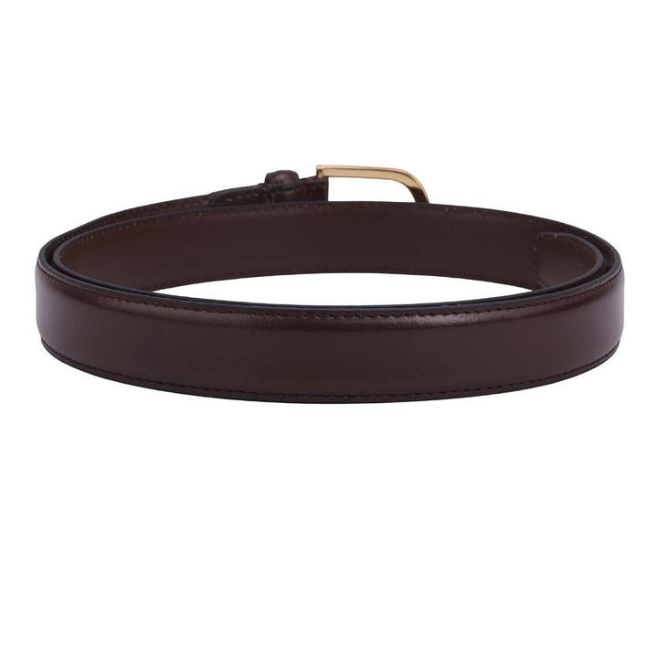 Casual Plain Leather Ladies Belt - Brown