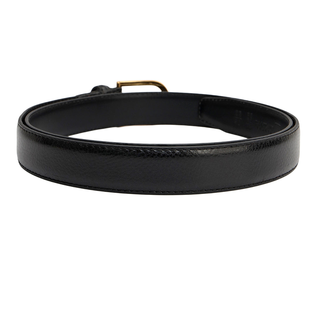 Formal Wax Leather Ladies Belt - Black