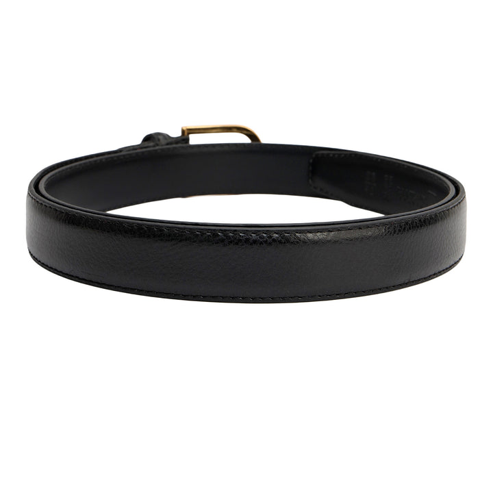 Formal Wax Leather Ladies Belt - Black