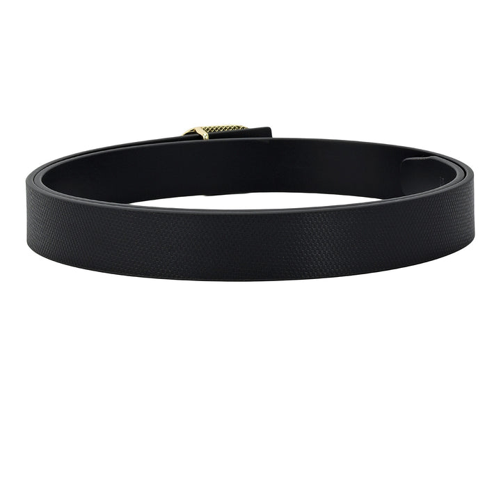 Formal Embossed Leather Ladies Belt - Black