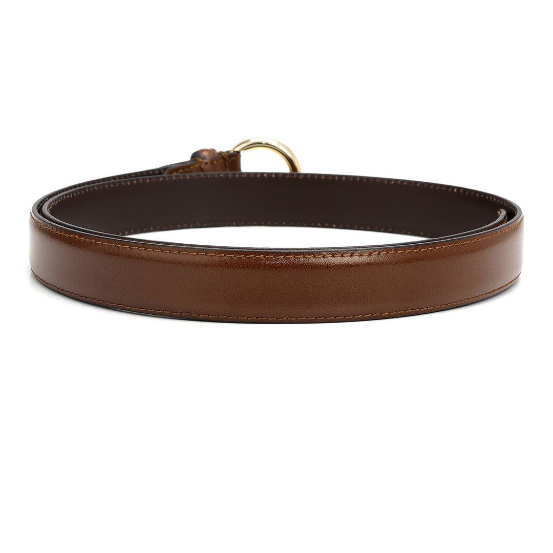 Formal Plain Leather Ladies Belt - Brown
