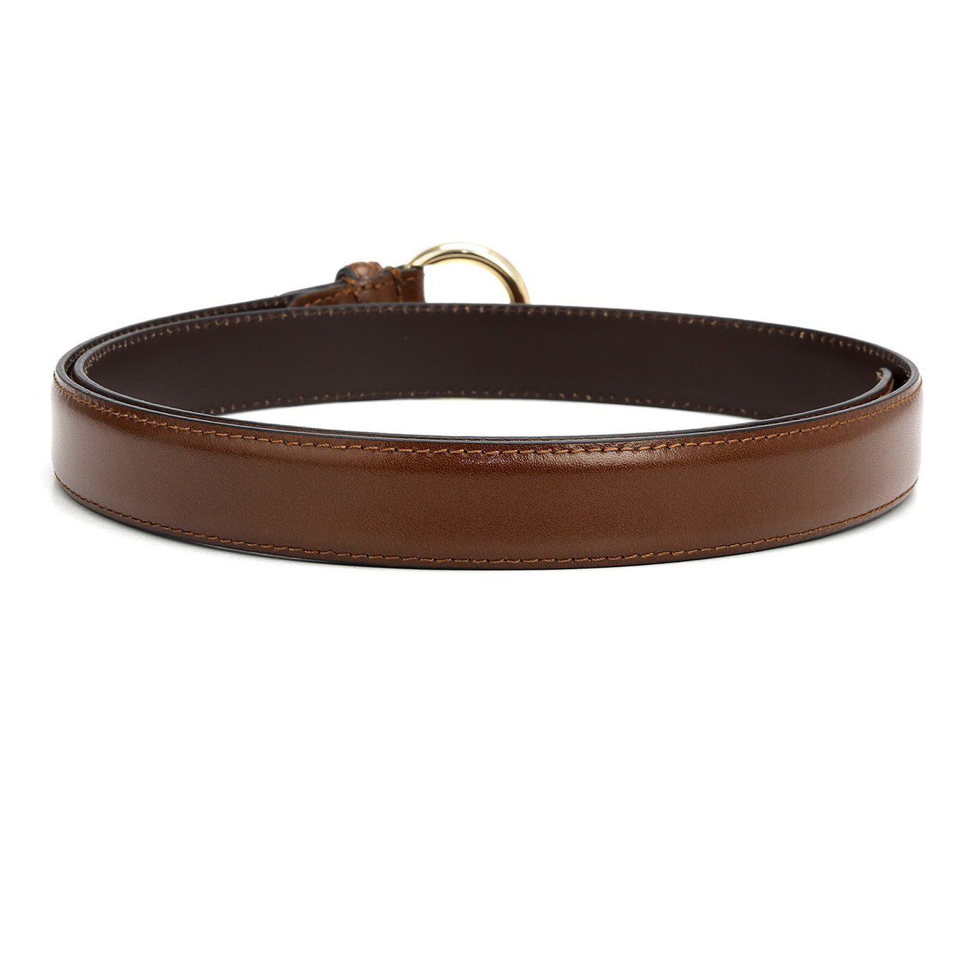 Formal Plain Leather Ladies Belt - Brown