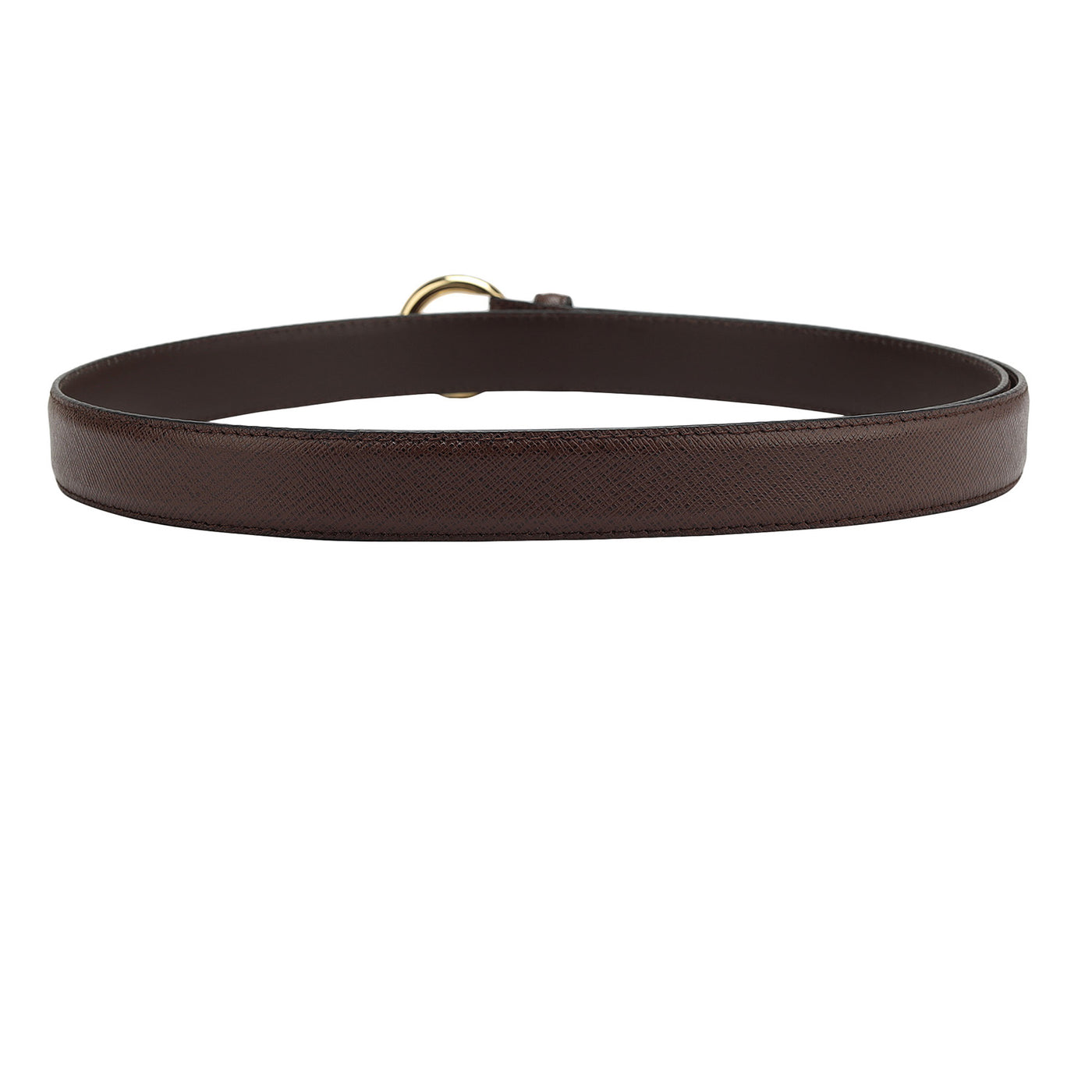 Semi Formal Saffiano Leather Ladies Belt - Brown