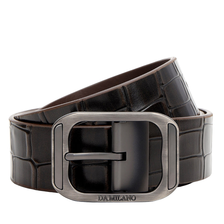 Casual Croco Leather Mens Belt-Brown
