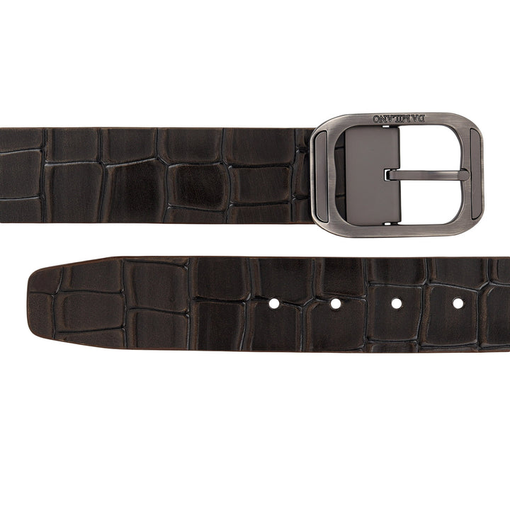 Casual Croco Leather Mens Belt-Brown