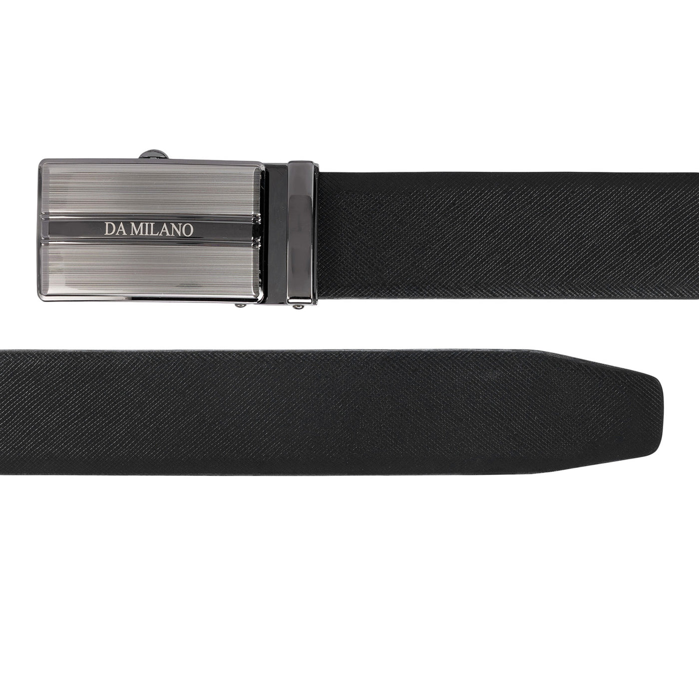 Casual Saffiano Leather Mens Belt - Black