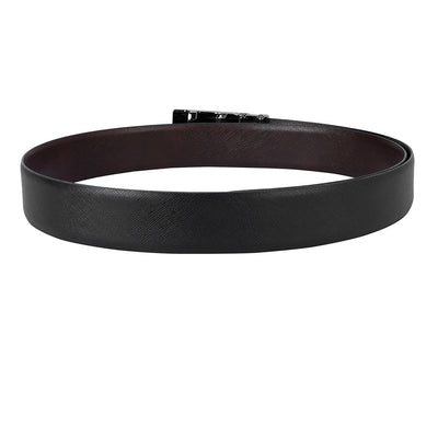 Casual Saffiano Leather Mens Belt - Black