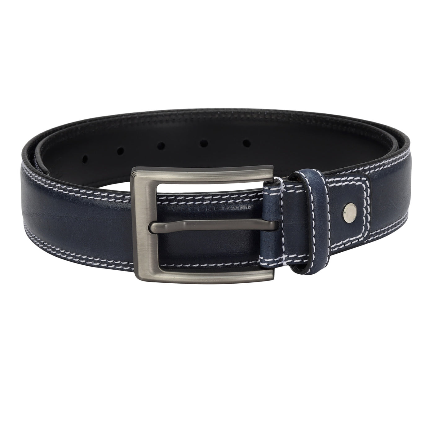 Formal Plain Leather Mens Belt - Blue